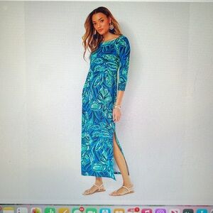 NWT Lilly Pulitzer UPF 50+ Seralina ChillyLilly Maxi Dress, Size L